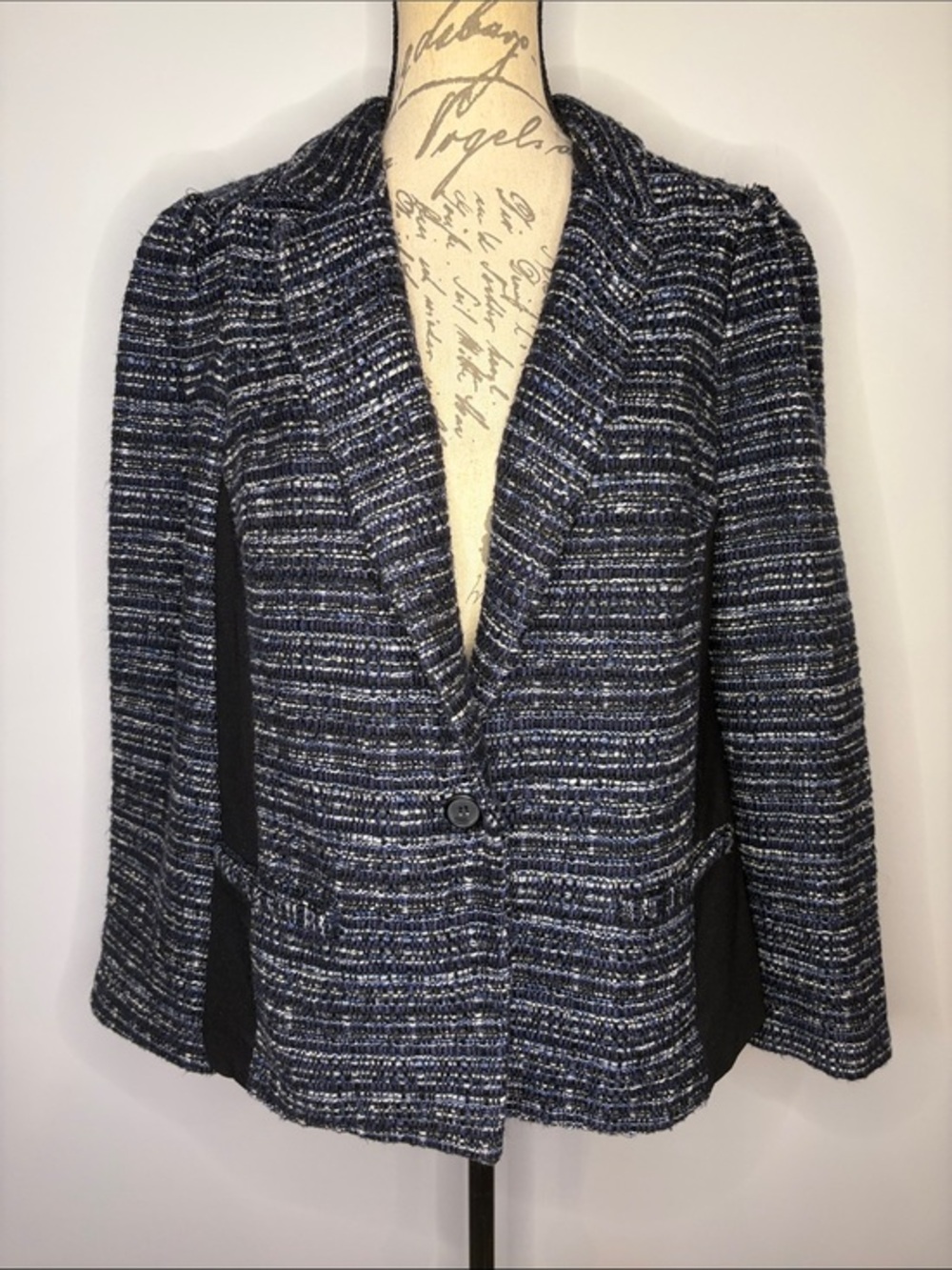 Anthropologie Drew one button textured tweed boucle blazer jacket XL
